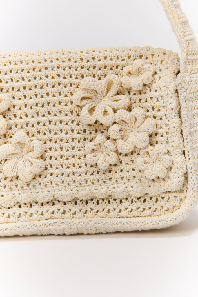 Oasis Crochet Shoulder Bag in Ivory