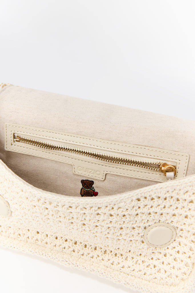 Oasis Crochet Shoulder Bag in Ivory