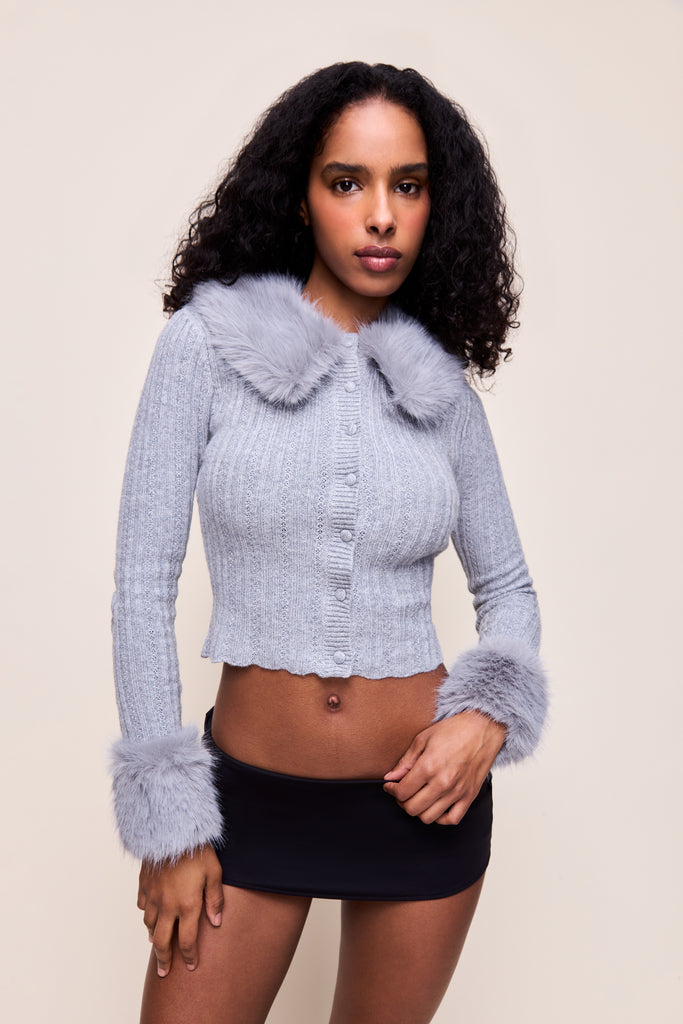 Heart Pointelle Knit Cardigan