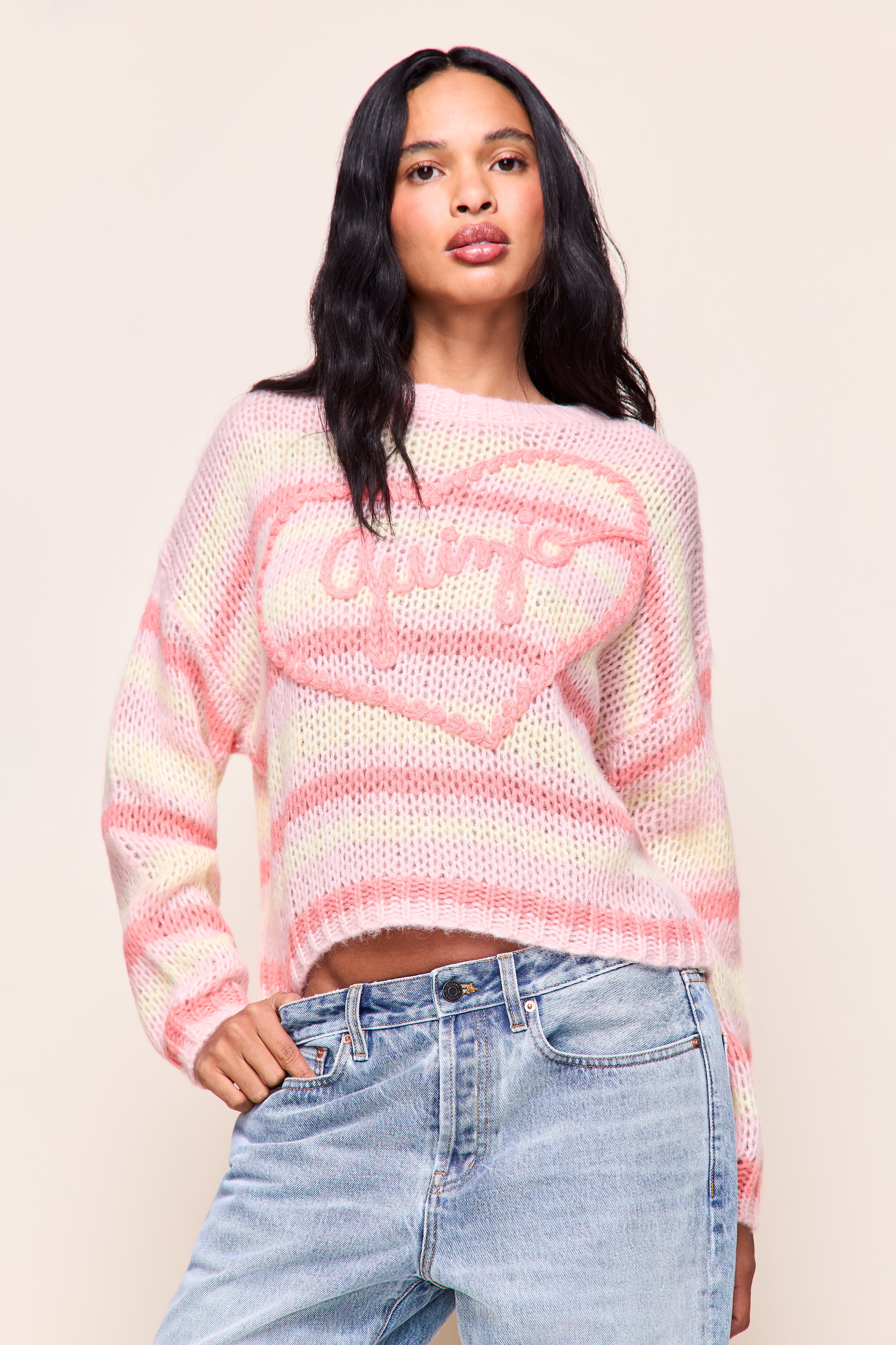 Guizio Mohair-Blend Heart Sweater