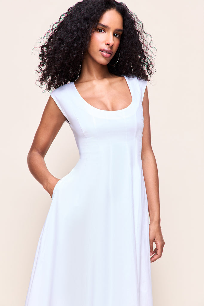 Leila Cotton Dress in White 