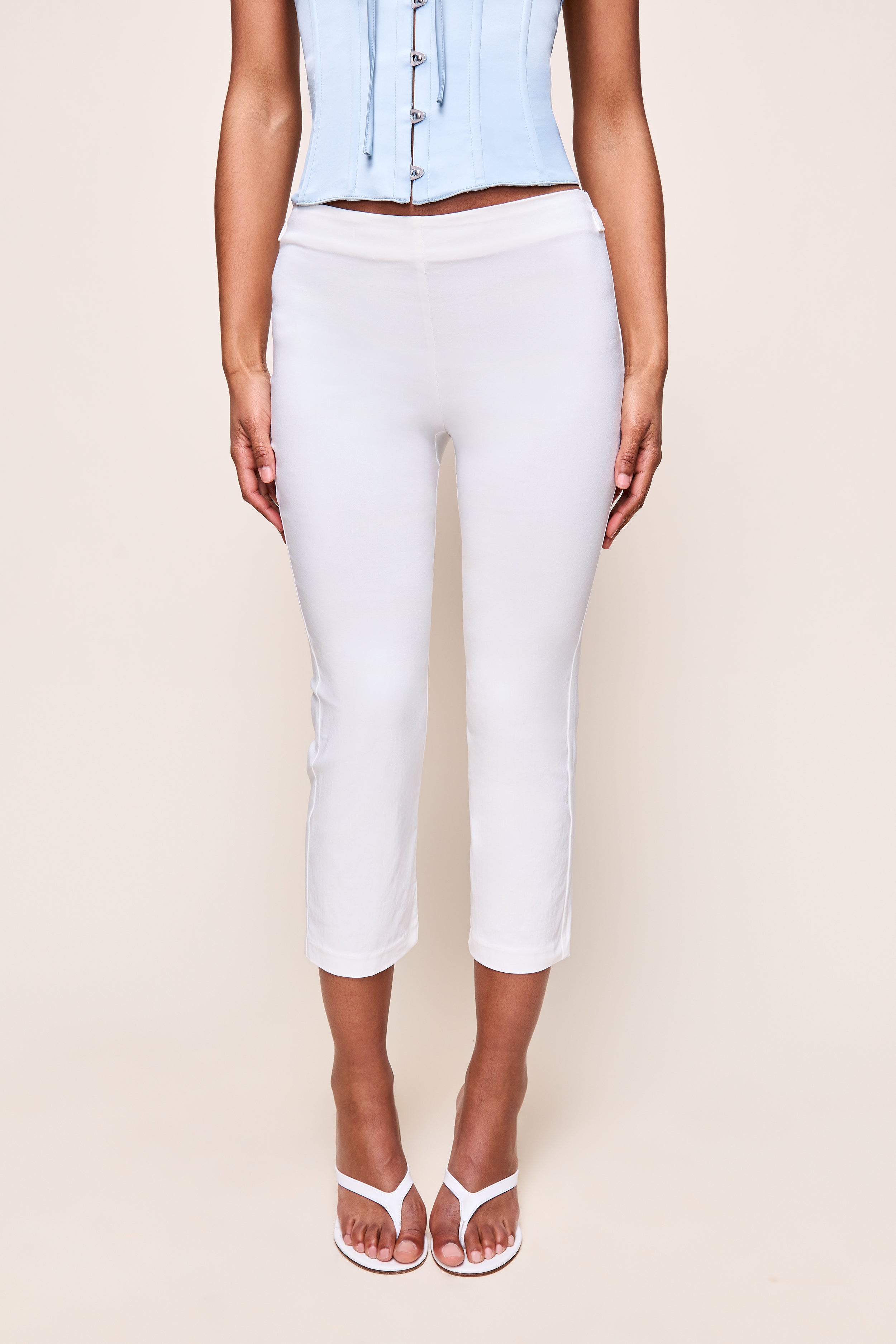 white capri dress pants Set Blair | XS-3XL | Perfect for Birthdays & Euro Summer 3 weeks of production lead time. Elora Capri Pant - White