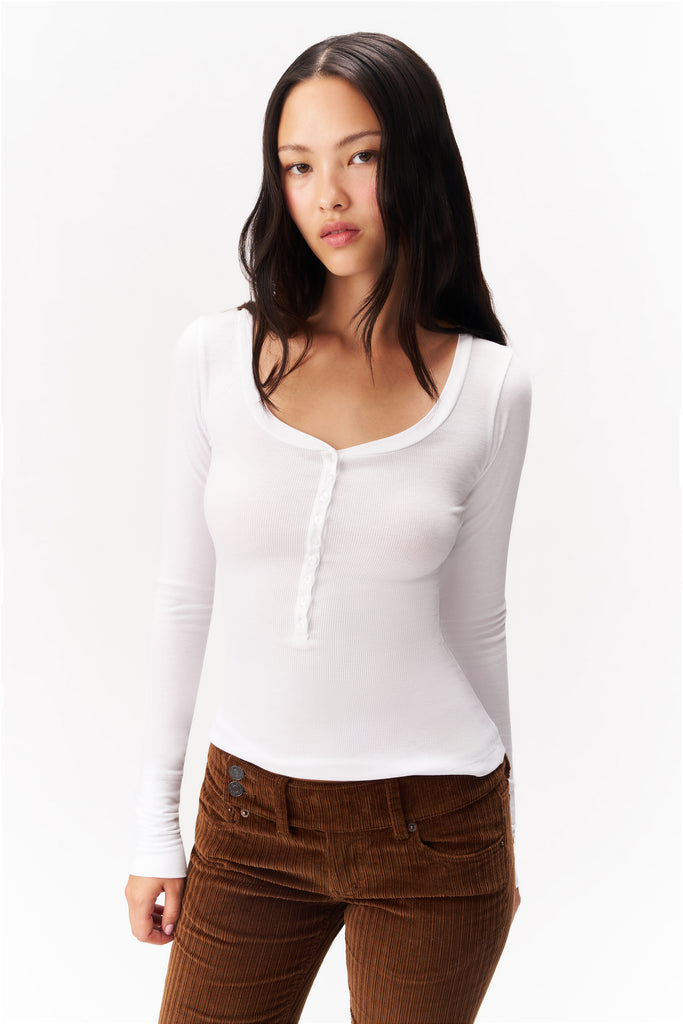 Long Sleeve Henley Top