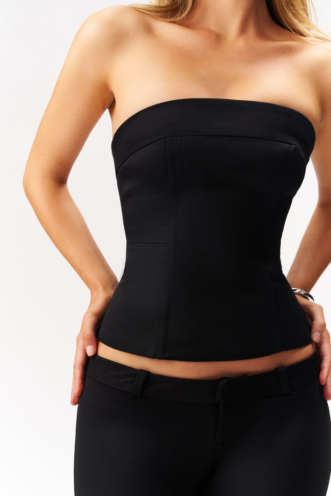 Alessandra Corset Top in Black