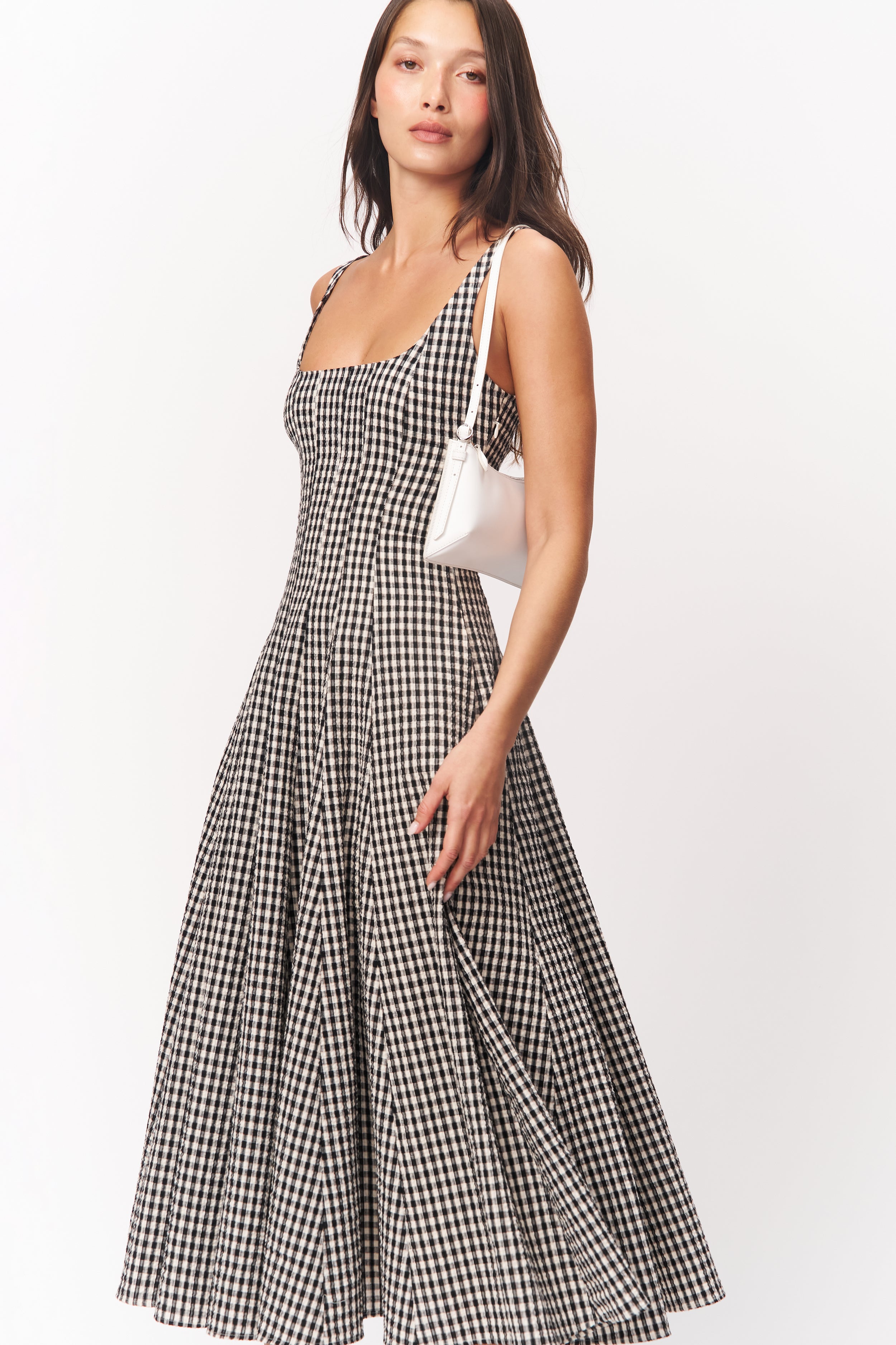 Guizio Leila Tank Gingham Dress Black And White Gingham / XS