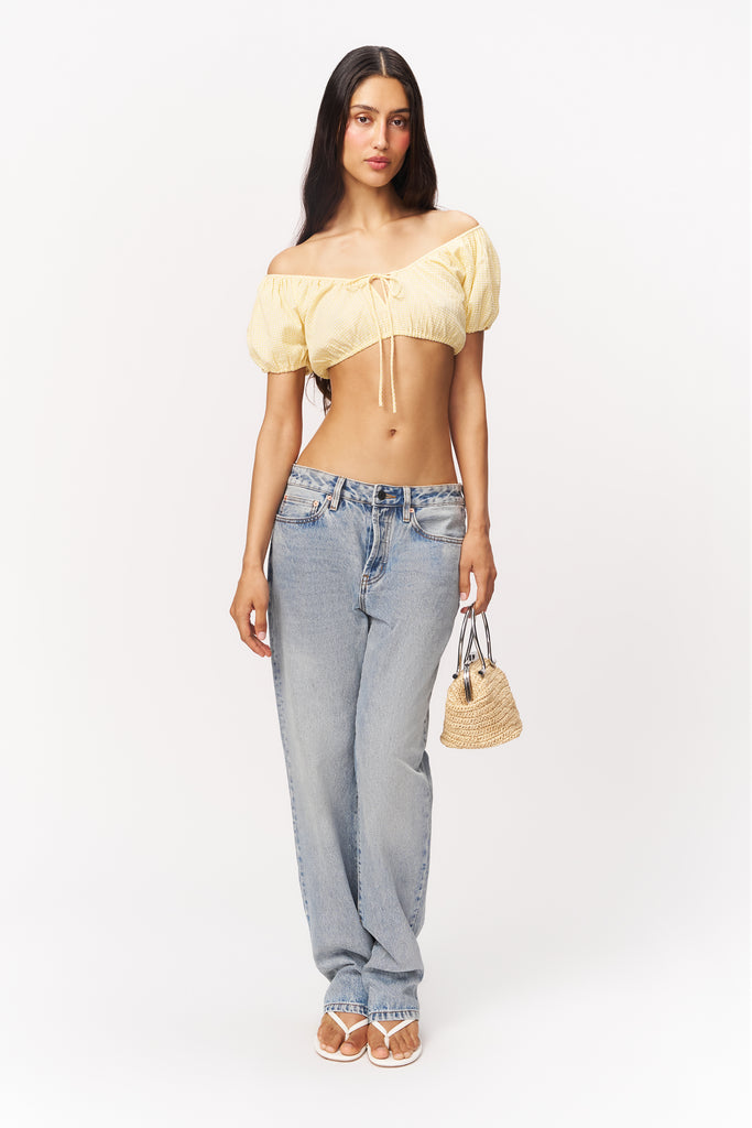 Ravello Gingham Top in Yellow Gingham