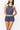 Olive Cowl Neck Top in Navy/White