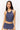 Olive Cowl Neck Top in Navy/White