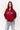 Zip Up Oversized Hoodie Star Print in Red