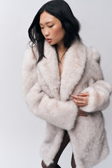 Roxie Faux Fur Coat in Arctic Cream