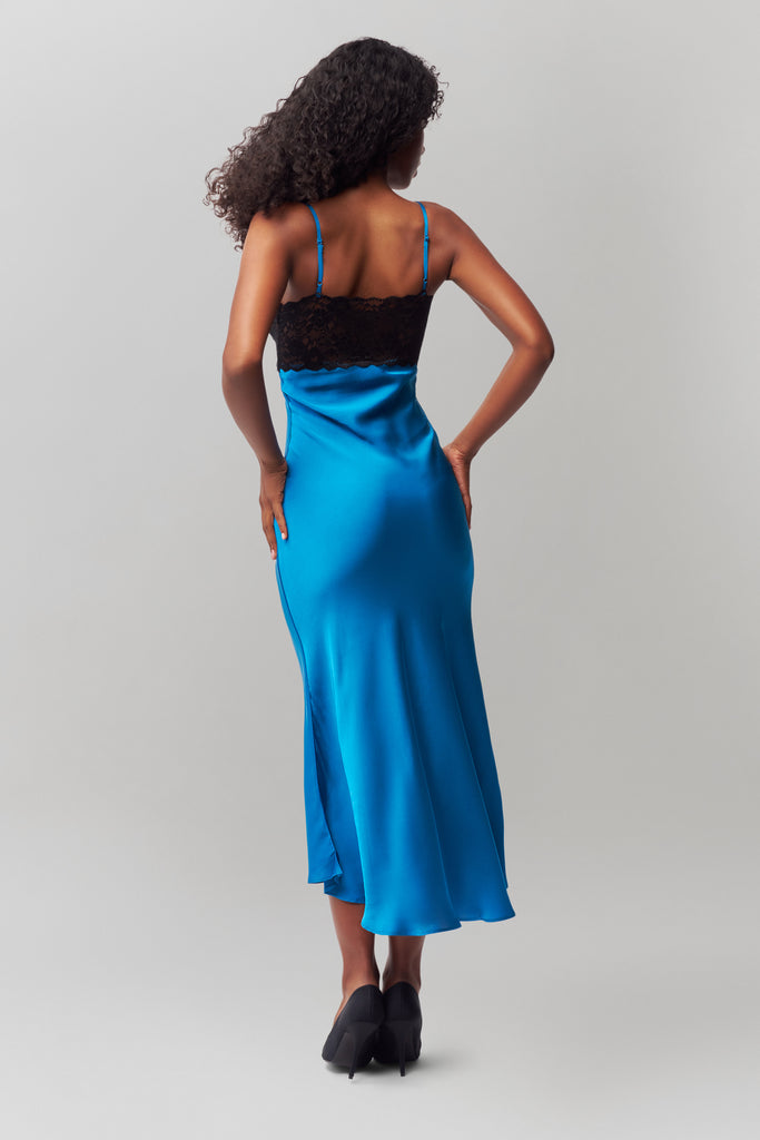 Nova Slip Dress in Sapphire