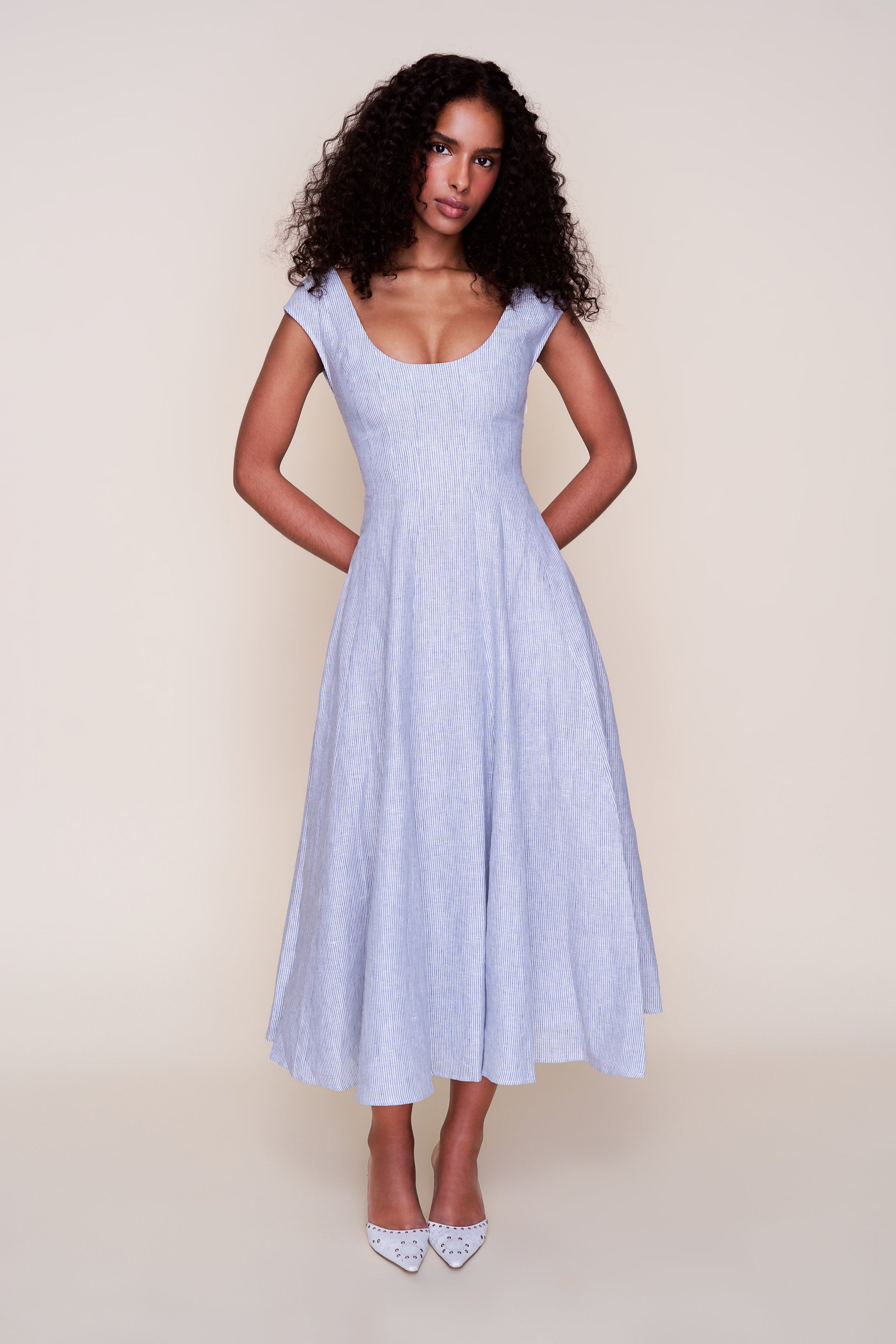 Guizio Leila Dress Blue/White / XL