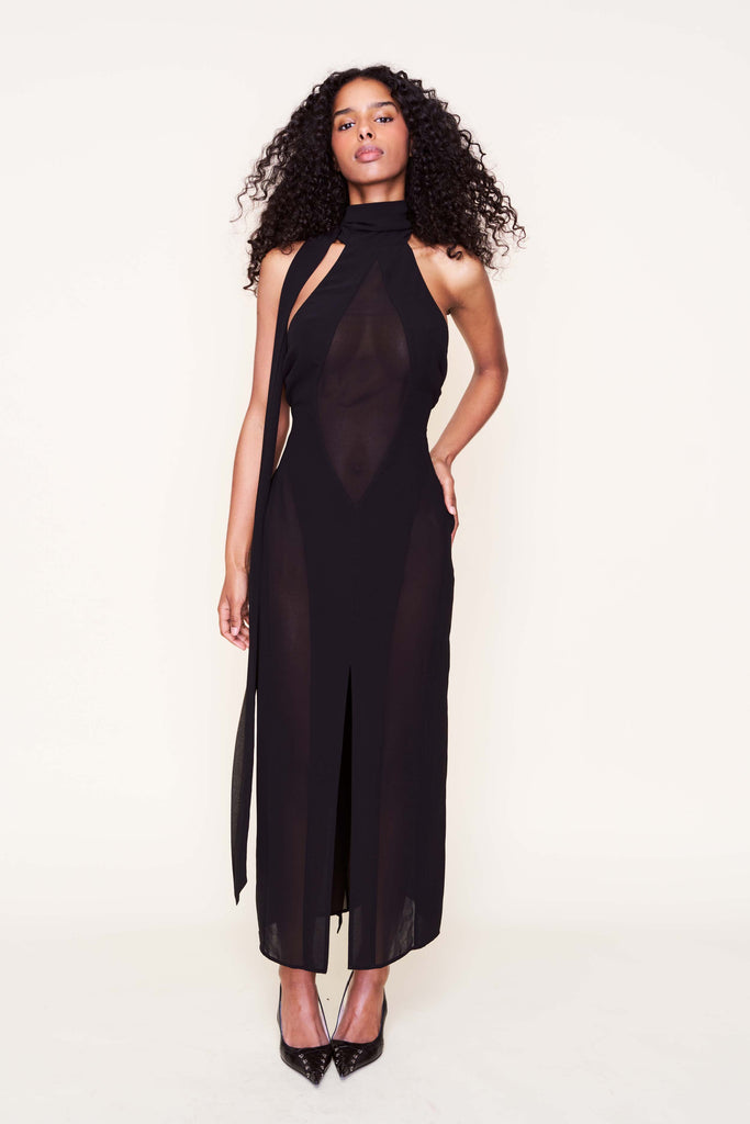 Koemi Sheer Panel Dress