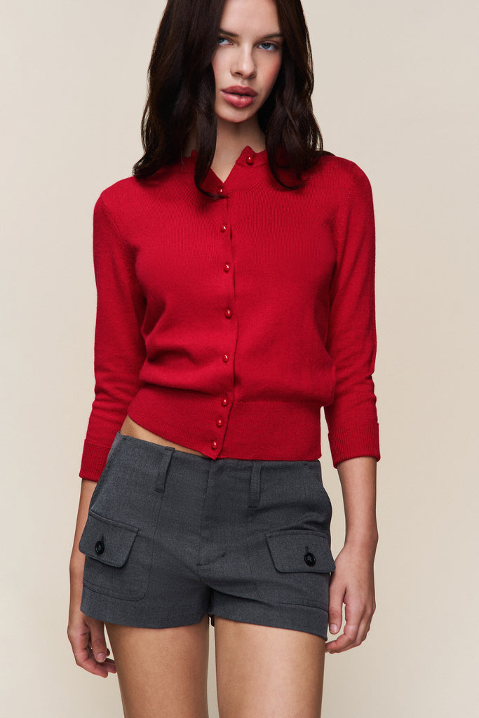 Penelope Patch Pocket Short in Grey