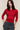 Emelie Cropped Wool Cardigan in Red Love