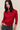 Emelie Cropped Wool Cardigan in Red Love