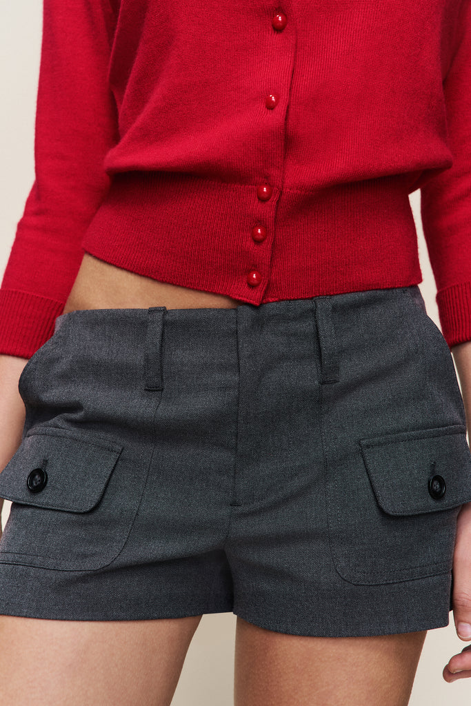 Penelope Patch Pocket Short in Grey