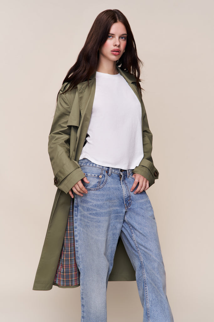 Classic Trench Coat in Olive