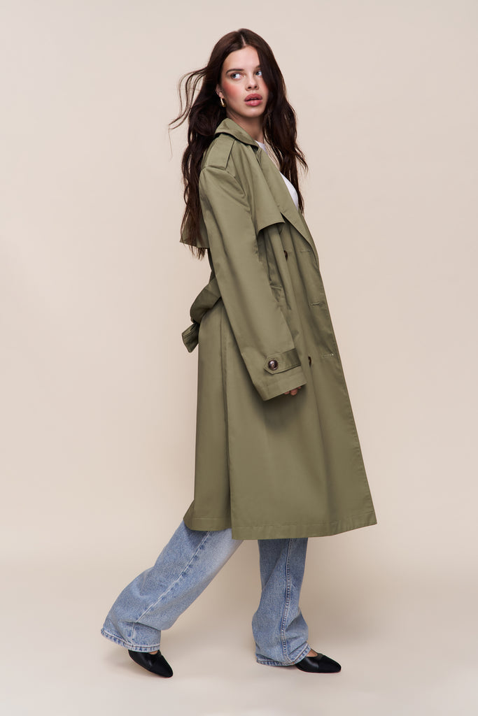 Classic Trench Coat in Olive