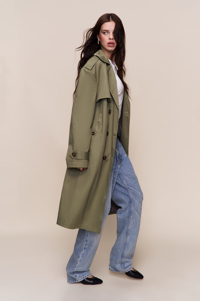 Trench-coat Danielle Romeril Rhéa RPI 1485 - Taille L - Noir Coton - Occasion Très Bon état