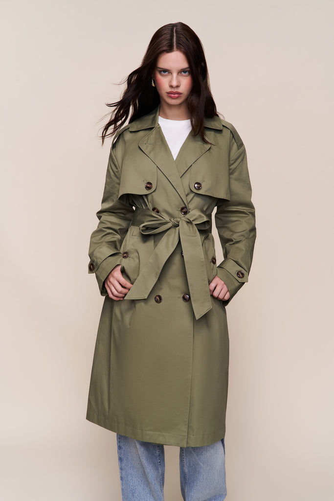 Classic Trench Coat in Olive