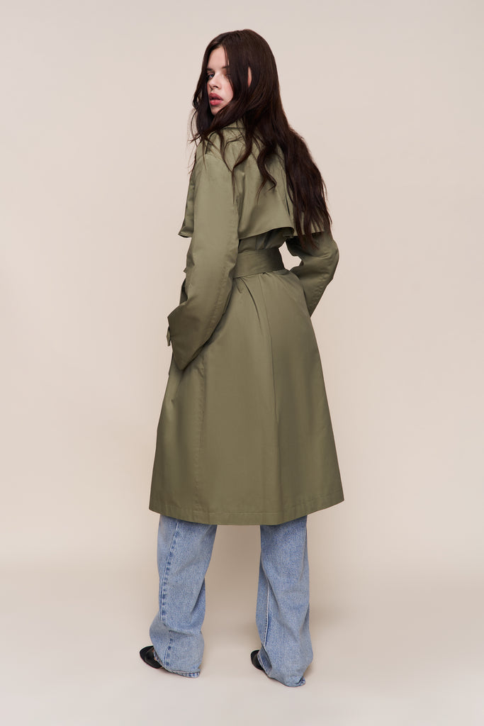 Classic Trench Coat in Olive
