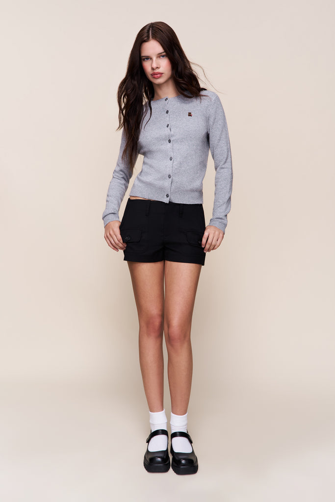 Penelope Patch Pocket Short in Black
