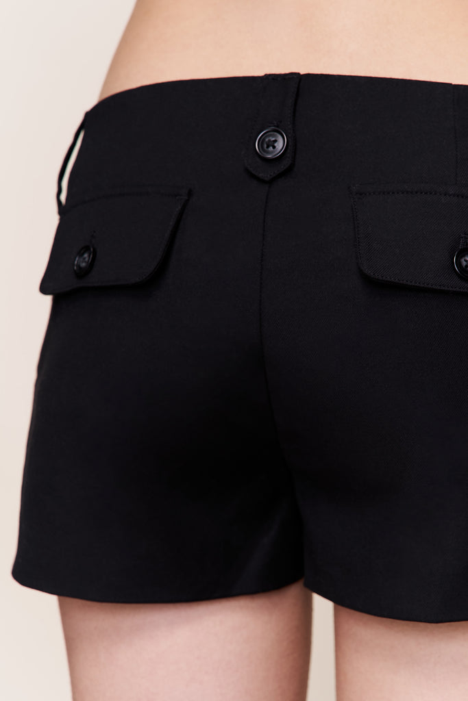 Penelope Patch Pocket Short in Black