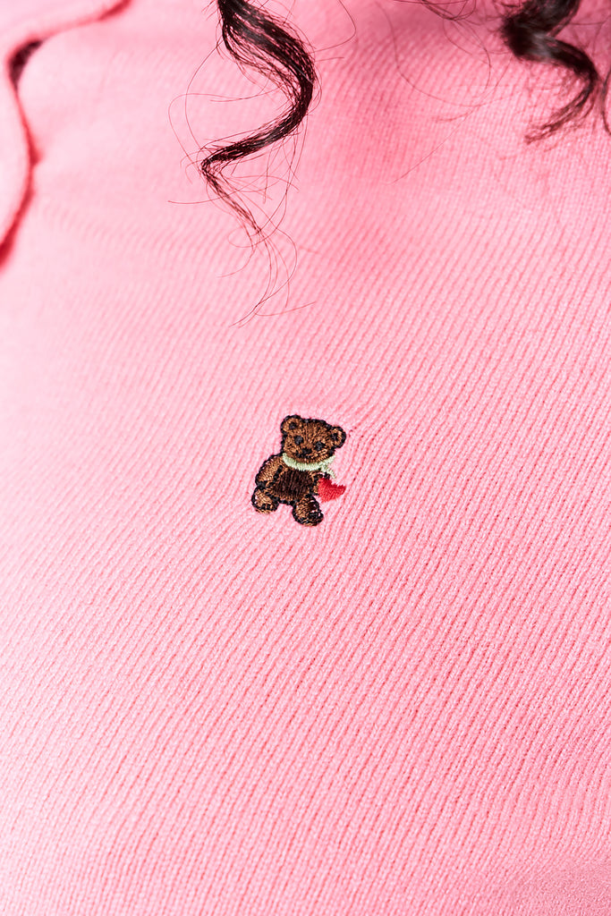 June Relaxed Wool Cardigan in Coral