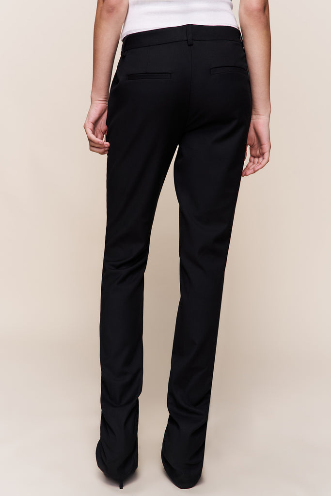 Cora Ruched Hem Pant in Black