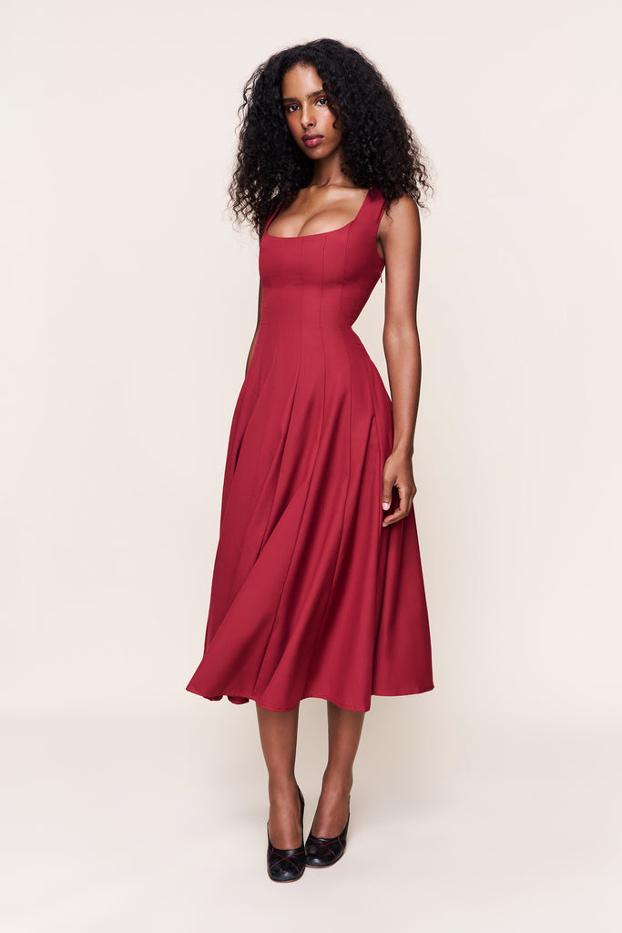 Leila Dress in Bordeaux