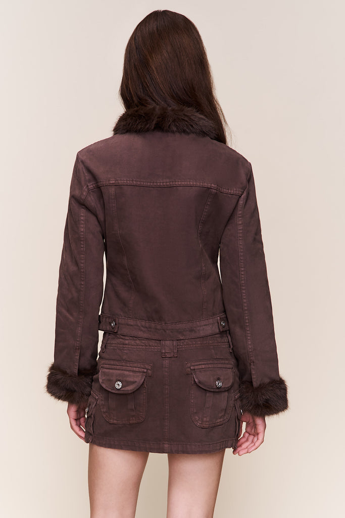 Anais Cargo Mini Skirt in Chocolate