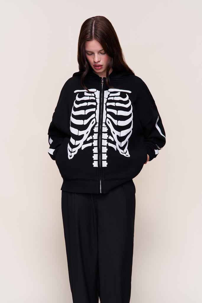 Clifton Zip Up Hoodie in Black