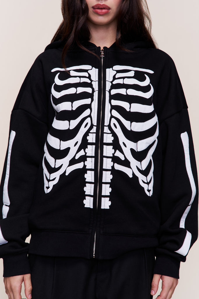 Clifton Zip Up Hoodie in Black