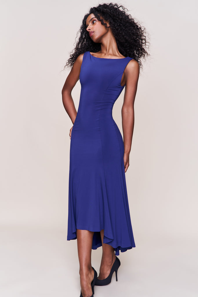 Daye Midi Dress in Navy