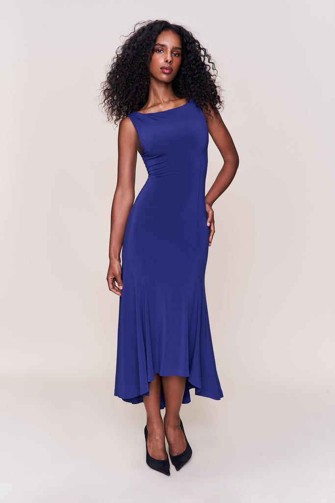 Daye Midi Dress in Navy
