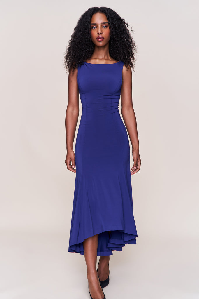 Daye Midi Dress in Navy