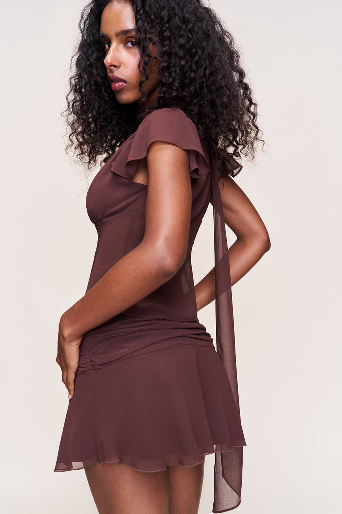 Eda Mini Skirt in Espresso