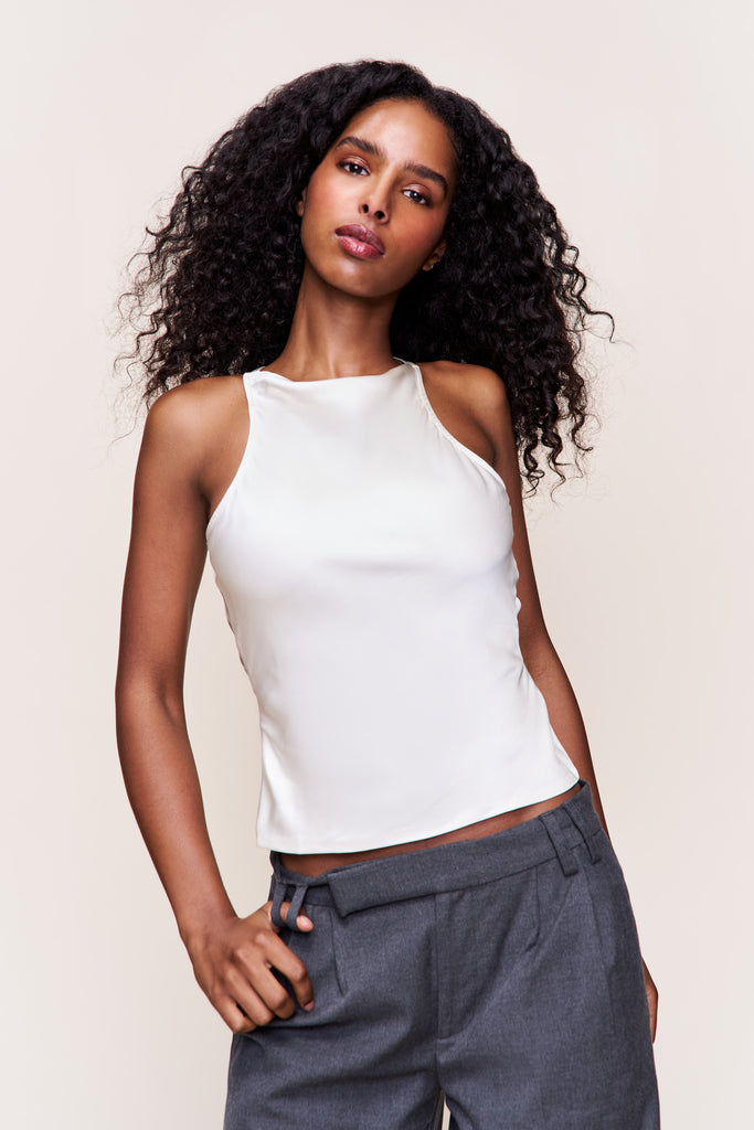 Regine Cowl Neck Top in Cream