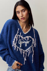 Guizio Heart Sweater in Sapphire