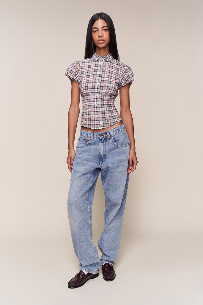 Liana Top in Bear Plaid