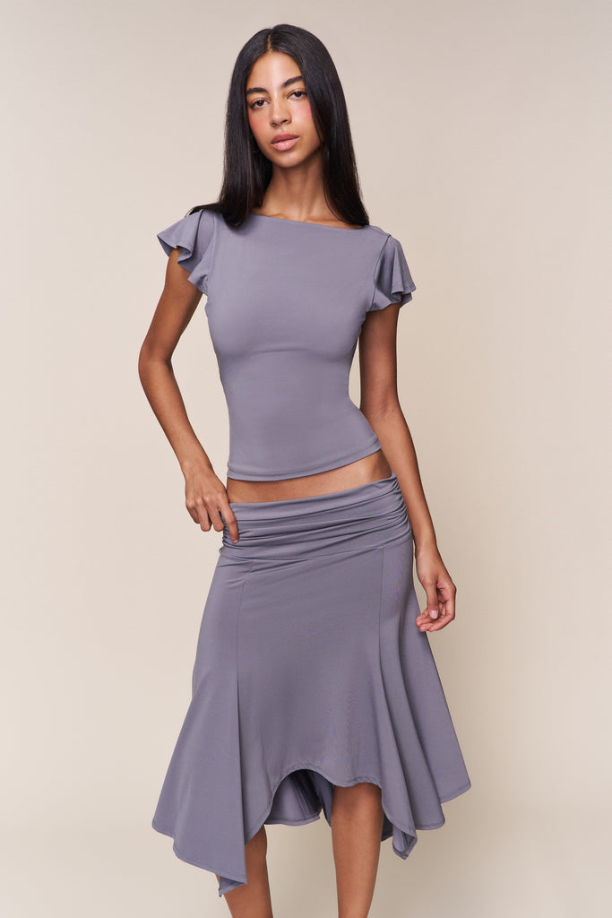 Soffiano Skirt in Charcoal