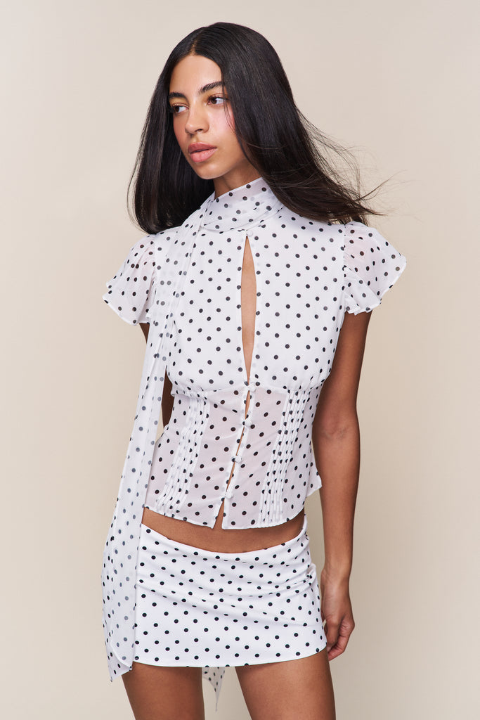 Ara Top in Black Dot
