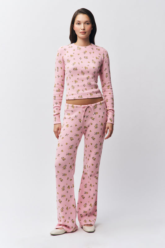 Relaxed Thermal Pant in Baby Pink