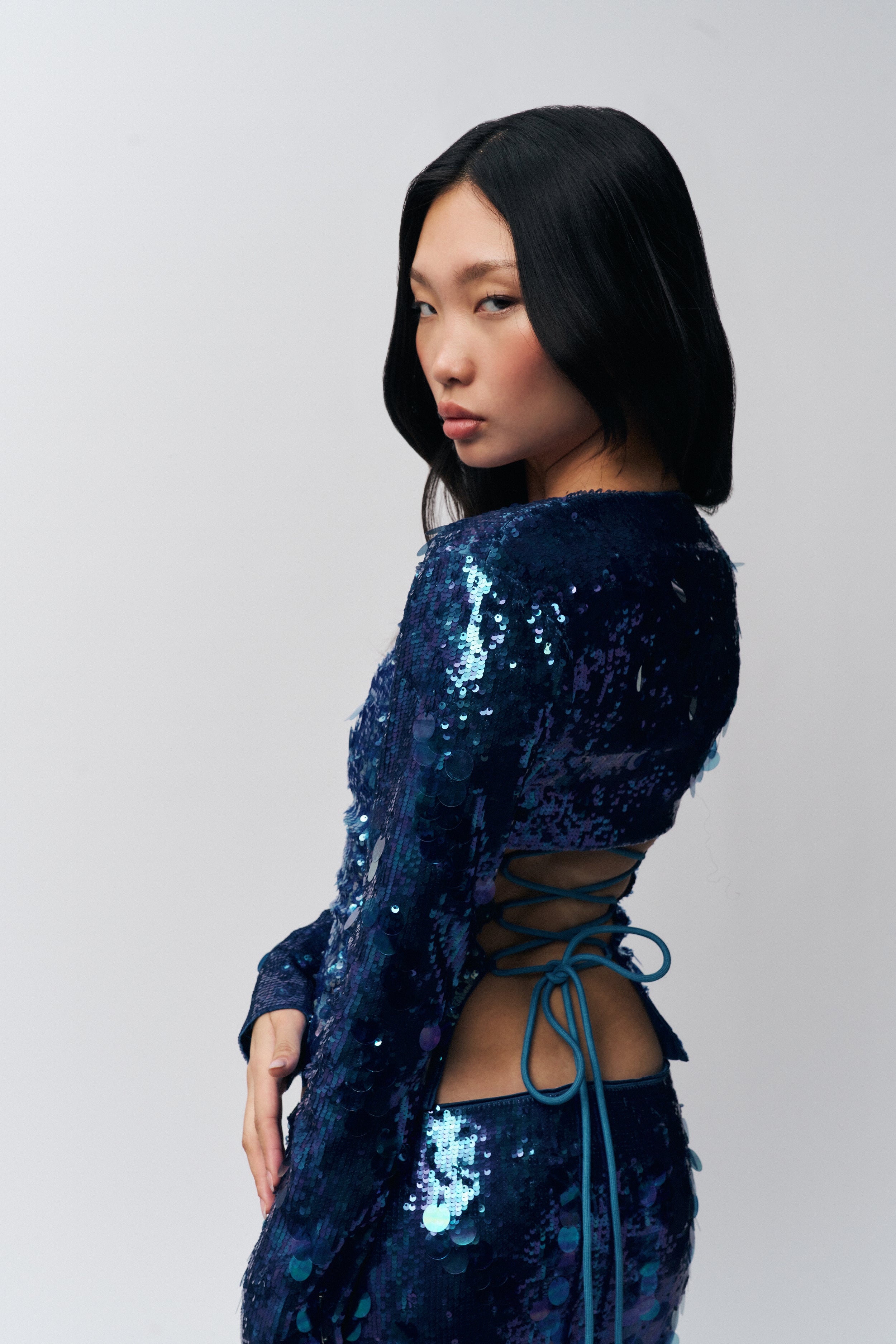 Paillette Bolero in Sapphire