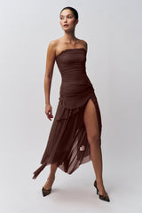 Lyla Twist Dress in Brown