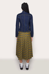 Gibson Pleated Skirt in Yellow Plaid