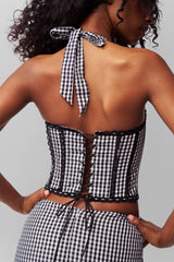 Gingham Lace Corset