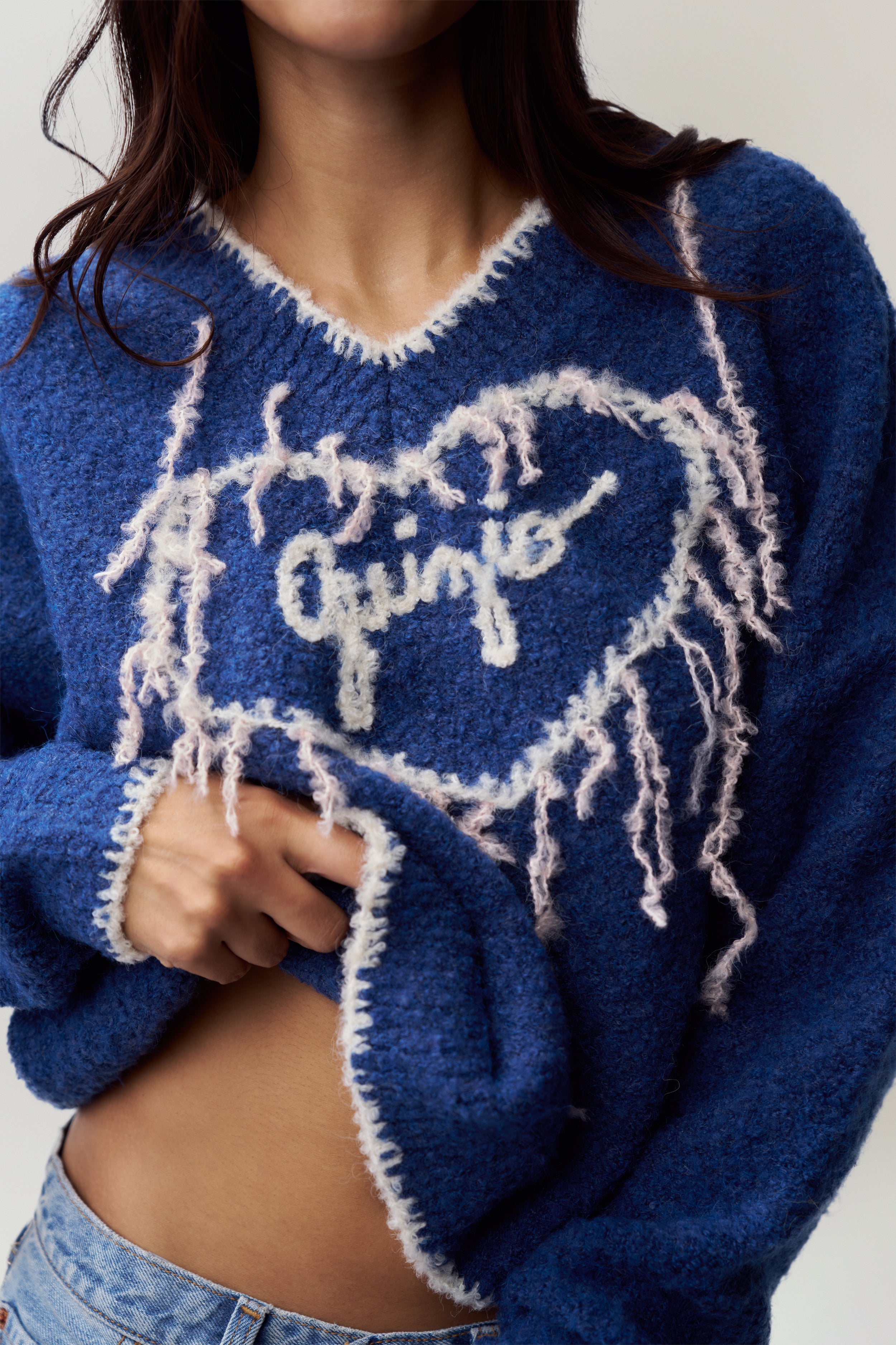 Guizio Heart Sweater in Sapphire