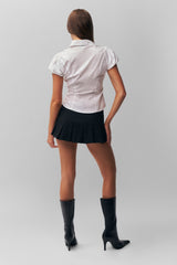 Pleated Micro Mini Skirt